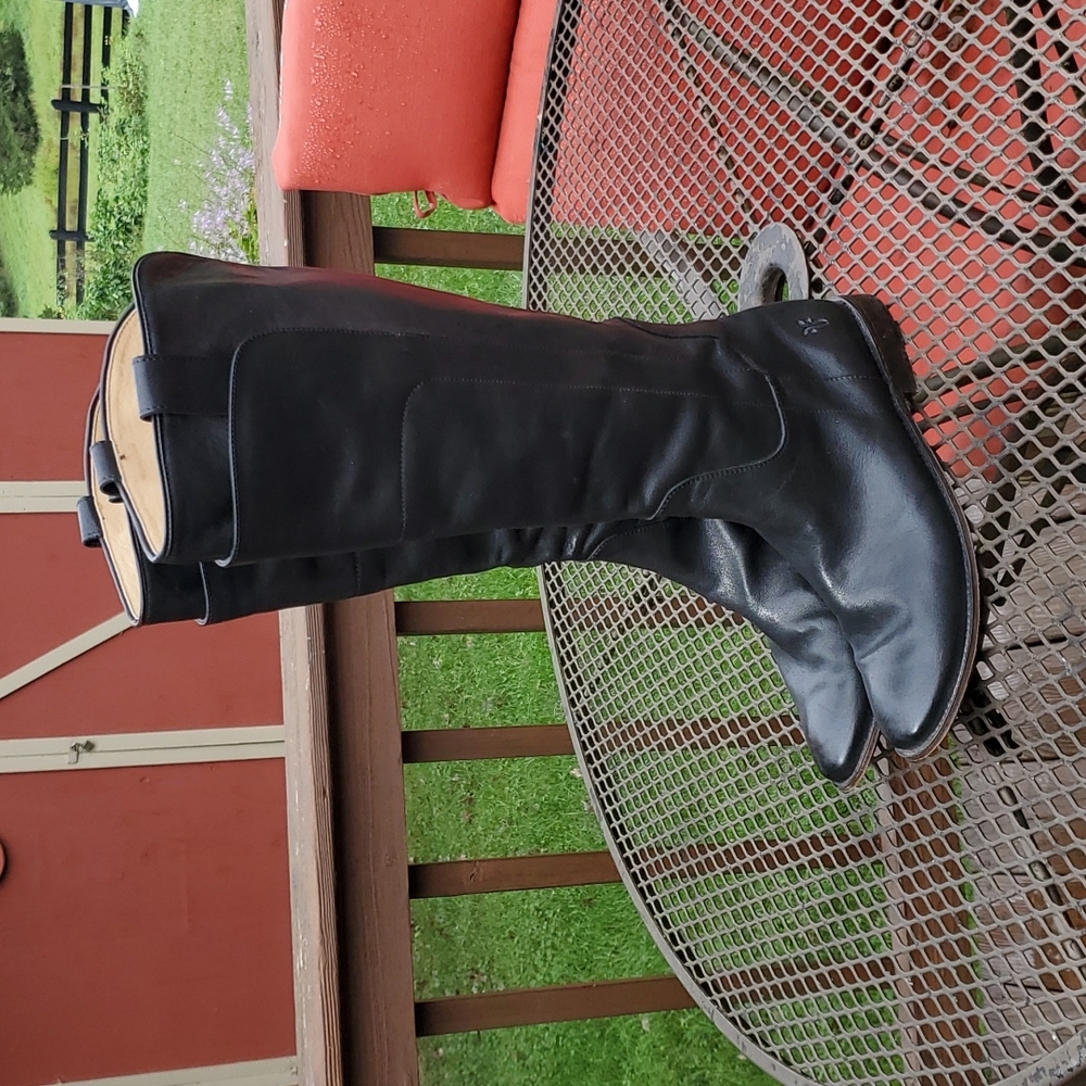 Frye Paige Knee-High Black Leather Boots